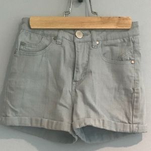 Light blue denim Love, Fire shorts